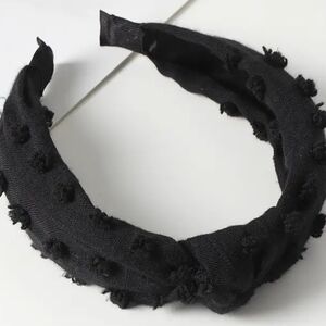 New boutique knotted black headband soft flexible